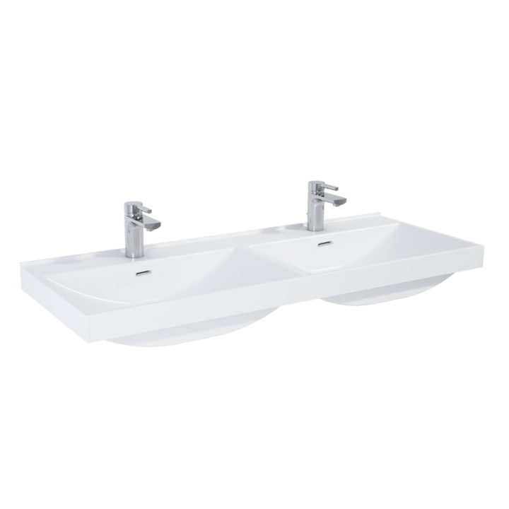 Umywalka ELITA MAXXI 120 DUO 121x17,5x46 cm z 2 otw. biała 145825