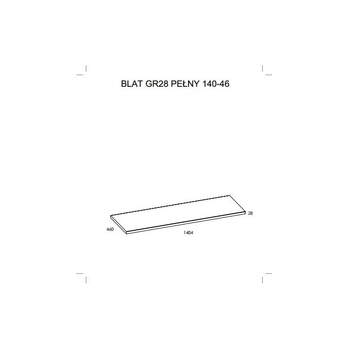 Blat pełny ELITA LOOK 140.4x2.8x46 cm biały 167046