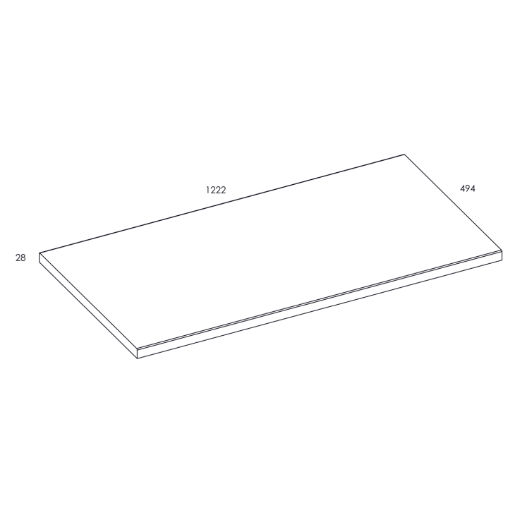 Blat pełny ELITA LOFTY 122.2x2.8x49.4 cm dąb 167042