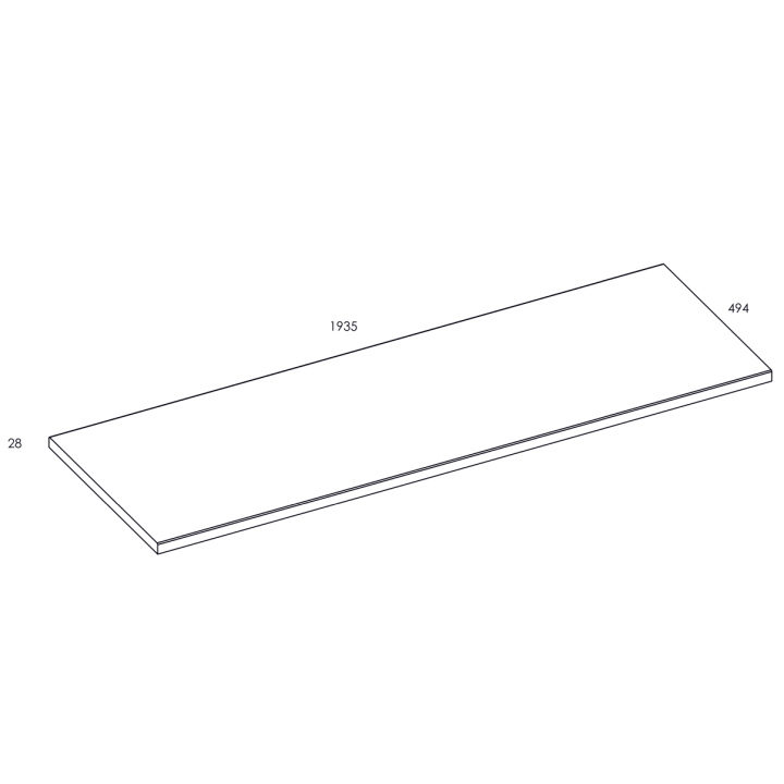 Blat pełny ELITA LOFTY 193.5x2.8x49.4 cm biały 167038
