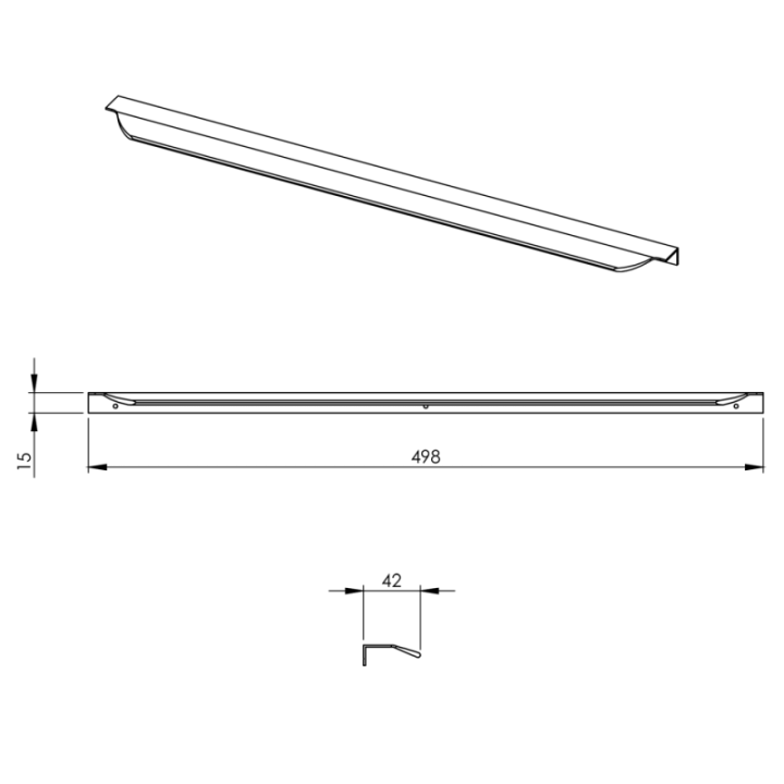Uchwyt ELITA LOFTY mały czarny 167578