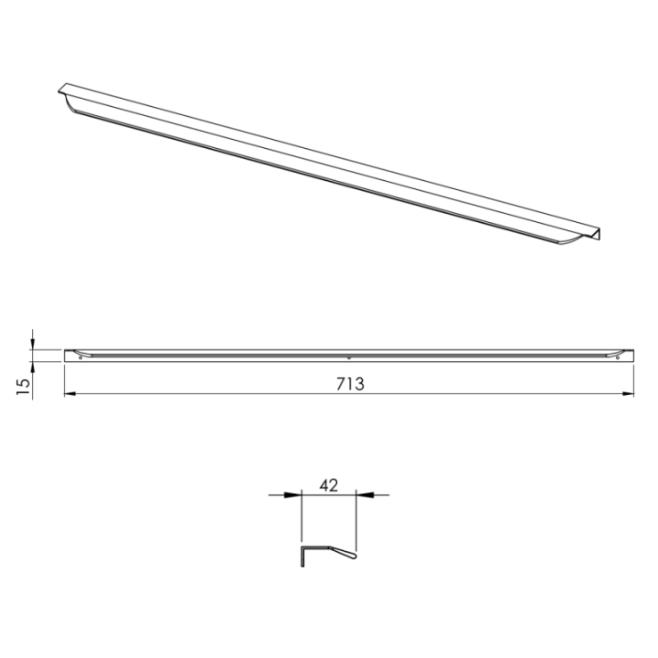 Uchwyt ELITA LOFTY średni czarny 167579