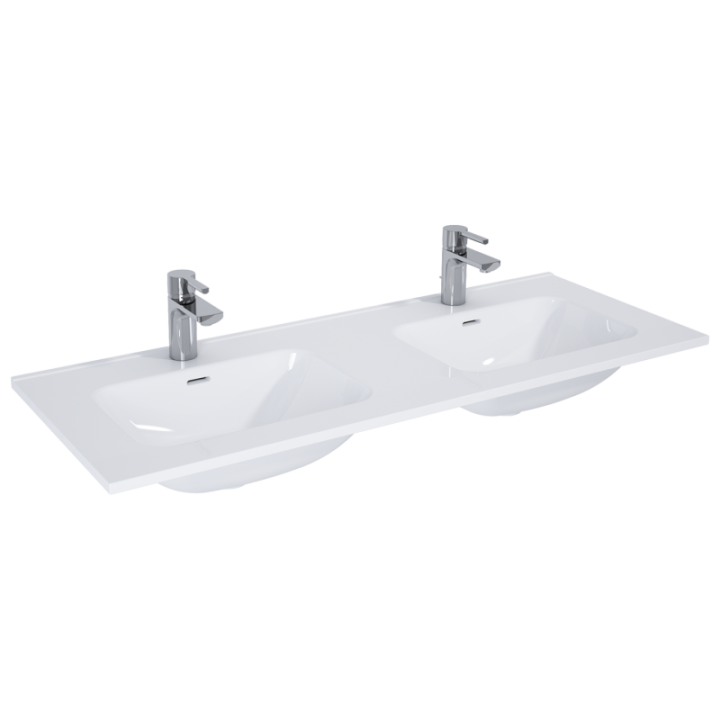 Umywalka ELITA SKAPPA 120 DUO 120.8x1.8x46 cm z 2 otw. biała 145875
