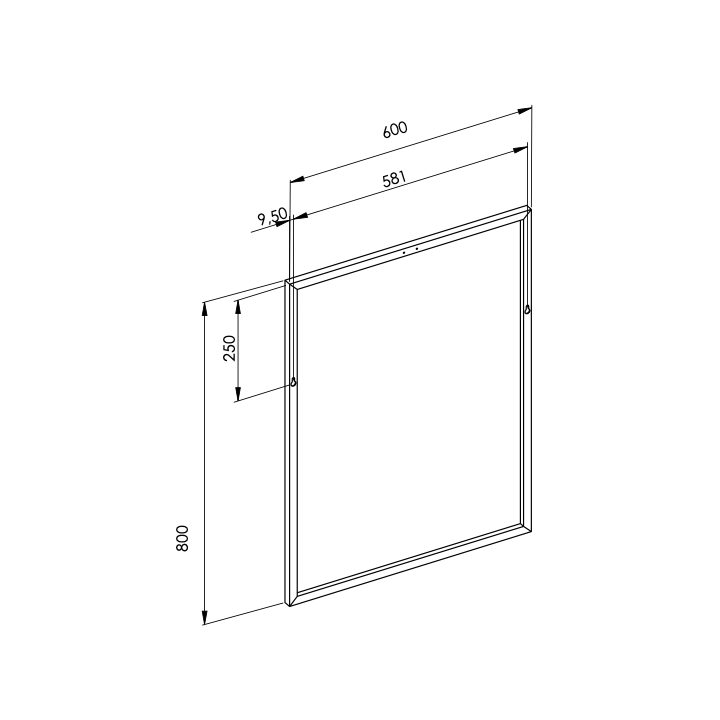 Lustro w czarnej ramie ELITA 60x80 cm 167581