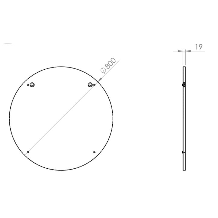 Lustro okrągłe ELITA 80 cm 166831