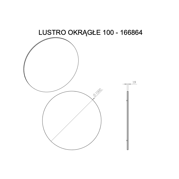 Lustro okrągłe ELITA 100 cm 166864