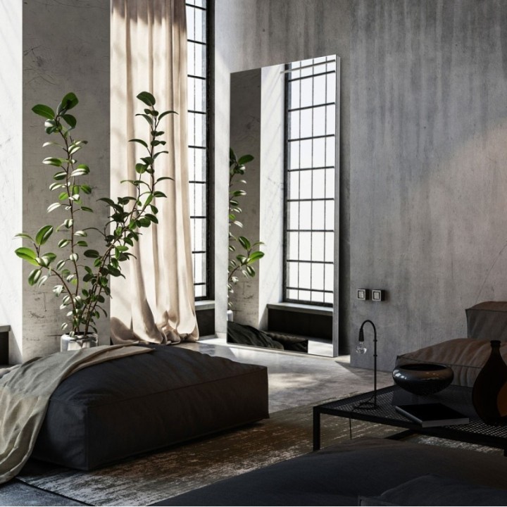 LUSTRO Z LUSTRZANYM BOKIEM SILVER BLOCK 60x160cm GieraDesign SBL/60x160
