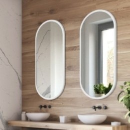 LUSTRO AMBIENT – OWALNE W BIAŁEJ RAMIE 70x90cm GieraDesign AMB/W/70x90