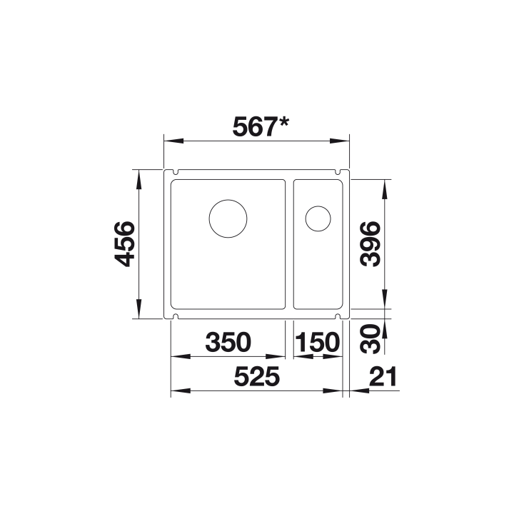 Zlewozmywak BLANCO SUBLINE 350/150-U CERAMIKA biały połysk 514522