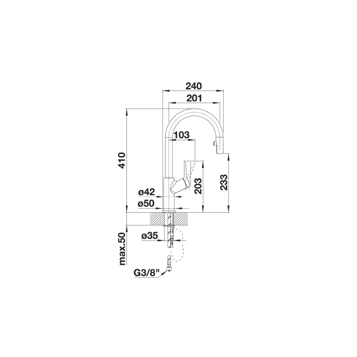 Bateria CARENA-S VARIO SILGRANIT-LOOK czarna/chrom 526172
