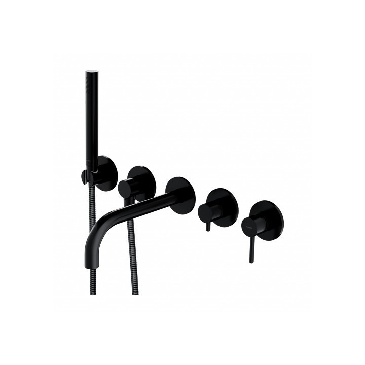 Bateria wannowa Omnires Y 5-otworowa podtynkowa czarna Y1237/1BL