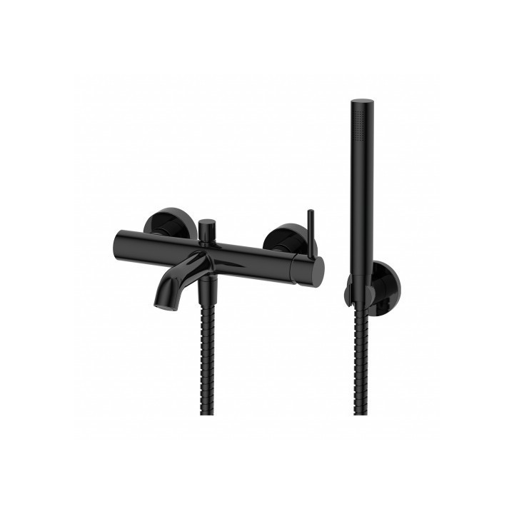 Bateria wannowa Omnires Y z zestawem prysznicowym czarny Y1231BL