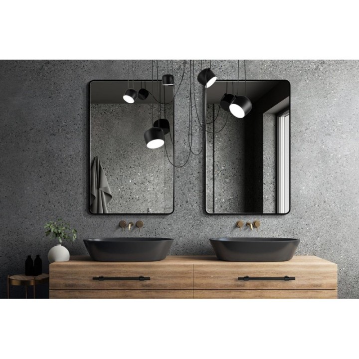 LUSTRO BILLET GIERADESIGN 50x100CM– CZARNE Z ZAOKRĄGLONYMI ROGAMI BIL/SL/B/50x100