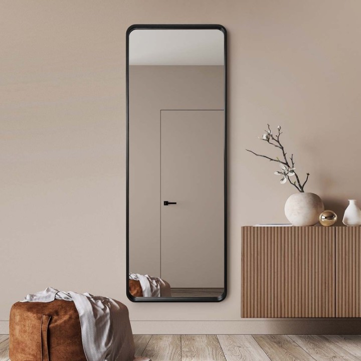 LUSTRO BILLET GIERADESIGN 50x100CM– CZARNE Z ZAOKRĄGLONYMI ROGAMI BIL/SL/B/50x100