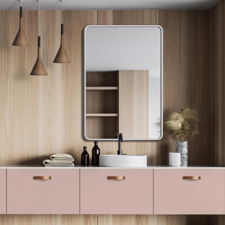 LUSTRO BILLET GIERADESIGN 50X100CM– BIAŁE Z ZAOKRĄGLONYMI ROGAMI BIL/SL/W/50x100