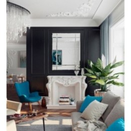 LUSTRO FAZIZ z czarną płytą 80x100cm GieraDesign FZS/PB/80x100