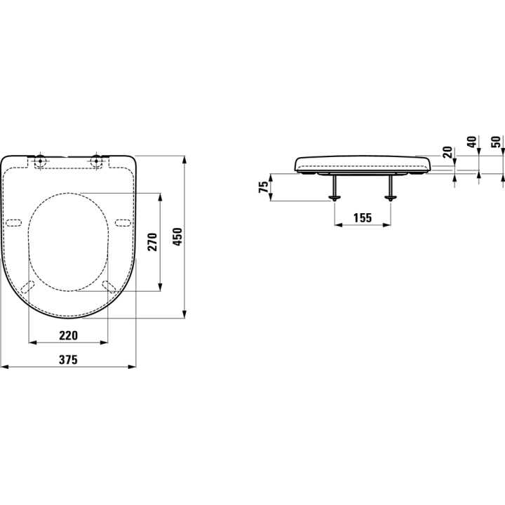 Deska WC wolnoopadająca LAUFEN PRO B biała H8939580000001